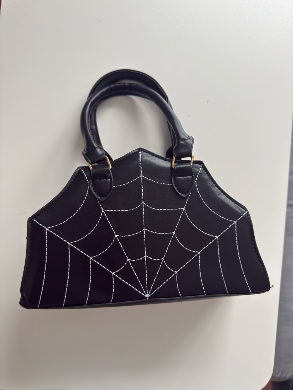 Black Spiderweb Gothic Halloween Satchel Handbag